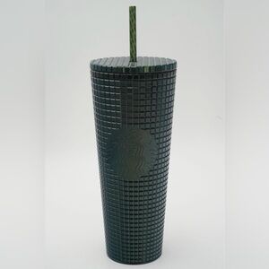 Starbucks Dark Green Grid Studded Venti 24 oz Tumbler